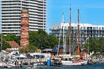 Zweimastschoner NORDLYSET am 31.05.2020 im Hafen von Lübeck-Travemünde