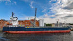 ACEROMAR (IMO 9552082, Länge 99,39 Meter) hat Hafer aus dem finnischen Naantali für die Lübecker Firma BRÜGGEN gebracht.