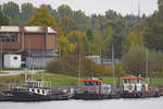 Schubschlepper KRANICH am 20.10.2020 bei der Herreninsel in Lübeck.