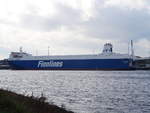 FINNTIDE , Ro-Ro Cargo , IMO: 9468920 , Baujahr 2012 , 217.6 x 26.5 m , im Hafen von Travemünde , 24.10.2020