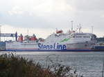 STENA GOTHICA , Ro-Ro/Passagier Schiff , IMO 7826867 , Baujahr 1982 , 171 x 20 m , 24.10.2020 , im Hafen von Travenmünde