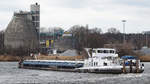 Gütermotorschiff (GMS) LENE-L  ( ENI 04030930) am 07.03.2021 auf der Trave unweit Nordlandkai Lübeck auf dem Weg zum ATR-Silo im Vorwerker Hafen.