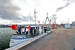 Fischereifahrzeuge, darunter TRA 5 STEPENITZ, am 14.03.2021 im Fischereihafen von Lübeck-Travemünde