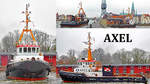 AXEL (IMO 8918590) am 16.03.2021 in Lübeck. Nach langer Zeit steuerte das Fahrzeug wieder seinen Heimathafen an. Sein letzter Einsatz war das Verbringen der WILSON AEGAEN, ein Offshore Supply Schiff, ohne Besatzung und Betrieb, von Esbjerg über den Nord-Ostsee-Kanal nach Tallinn. AXEL wird nun am Behnkai in Lübeck als Überlieger auf Anschlussaufträge warten.

Der Schlepper wurde im Jahre 1990 von der Hitzler-Werft in der Lauenburg/Elbe für die Lübecker Schleppreederei J. Johannsen gebaut. AXEL, 29,80 Meter lang, wird von zwei Schottel-Ruderpropellern in Kortdüse angetrieben.
Der Einsatz erfolgt als
- Hafenschlepper, schleppen über Kopf mit der Schleppwinde vorne.
- Eskortschlepper
- Seeschlepper, schleppen mit der Schleppwinde achtern
- Rettungsschlepper
- Offshore Einsatz
