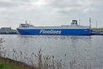FINNPULP (IMO 9212644, Finnlines) am 15.5.2021 im Hafen von Lübeck-Travemünde