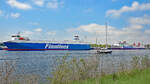 FINNPULP (IMO 9212644, Finnlines) am 15.5.2021 im Hafen von Lübeck-Travemünde