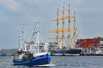 Fischereifahrzeug GOT 10 HANSEAT am 15.5.2021 im Hafen von Lübeck-Travemünde.