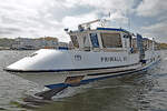 Fähre PRIWALL VI am 15.5.2021 im Hafen von Lübeck-Travemünde