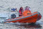 Polizeiboot SPERBER am 01.08.2021 im Hafen von Lübeck-Travemünde