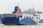 STENA LIVIA (Stena Line, IMO 9420423) am 13.08.2021 einlaufend Lübeck-Travemünde