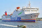 STENA GOTHICA (IMO 7826867) am 21.08.2021 im Hafen von Lübeck-Travemünde