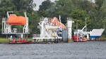 Wasserwacht-Boote am 29.08.2021 bei der Schleswig-Holsteinischen Seemannschule in Lübeck-Travemünde