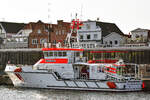 Der Seenotrettungskreuzer FELIX SAND am 4.9.2021 im Hafen von Lübeck-Travemünde.