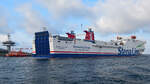 STENA GOTHICA (IMO 7826867, Stena Line) am 04.09.2021 auslaufend Lübeck-Travemünde