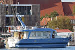 EUREKA, für Seebestattungen eingesetzt, am 9.9.2021 im Hafen von Lübeck-Travemünde
