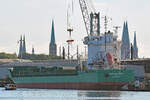 ARKLOW DAWN (IMO 9504138) am 07.10.2021 beim Nordlandkai Lübeck bzw. Vorwerker Hafen