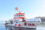 SAR-Boot / Seenotrettungskreuzer FELIX SAND am 26.02.2022 einlaufend Lübeck-Travemünde