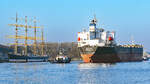Bulk Carrier ELPIDA (IMO 9218284) am Morgen des 10.03.2022 in Lübeck-Travemünde