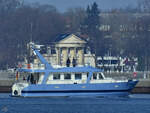 Ende März 2022 war in Travemünde das Motorboot EUREKA zu sehen.
