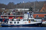 Das Schiff TARMO II ist bei der Deutsche See-Bestattungs-Genossenschaft (DSBG) im Einsatz. (Travemünde, März 2022)