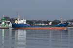 Das Frachtschiff GLOBIA (IMO: 7823334) macht sich auf den Weg in die Ostsee. (Travemünde, März 2022)