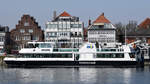 Das Fahrgastschiff HANSE (ENI: 05117350) ist hier Ende März 2022 in Travemünde zu sehen