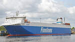 FINNSKY (IMO 9468906) von den Finnlines am 29.05.2022 beim Skandinavienkai in Lübeck-Travemünde