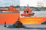 Fotocollage vom Lotsenversetzboot BÜLK. Lübeck-Travemünde, 2022