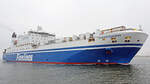 FINNTRADER (IMO 9017769, Finnlines) am frühen Morgen des 25.08.2022 in der Ostsee vor Lübeck-Travemünde