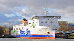 STENA FLAVIA (IMO 9417919) am 29.12.2022 beim Skandinavienkai in Lübeck-Travemünde