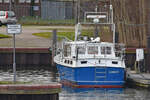 Ausbildungsboot / Schulboot der Schleswig-Holsteinischen Seemannsschule in Lübeck-Travemünde (Priwall) am 13.01.2023