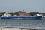 Das Frachtschiff BALTIC MERCHANT (IMO: 9138202) macht sich auf den Weg in die Ostsee. (Travemünde, April 2023)