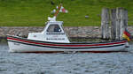 Im Bild MARY, das Boot des Hafenmeisters von Travemünde. (Mai 2023)