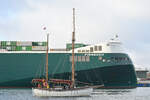 Segelschiff AGLAIA am 27.01.2024 in Lübeck-Travemünde