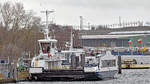 Die neue Priwall-Fähre WELT AHOI! am 03.02.2024 im Hafen von Lübeck-Travemünde