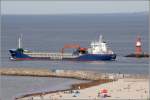 Die 2003 gebaute HAGLAND SAGA (IMO 9238404) verlsst am 15.06.2011 Rostock-Warnemnde. Sie ist 90 m lang, 14 m breit, hat eine GT von 2.999 und eine DWT von 4.530 t. Heimathafen ist Gibraltar.