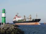 Stückgutschiff YASEMIN, Valetta (Malta) IMO 9136838 einlaufend Rostock-Warnemünde Westmole; 24.02.2014  