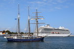 SANTA BARBARA ANNA , Segelschiff , 46 × 8m , 27.08.2016 Rostock-Warnemünde