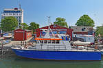 Fischereiaufsichtsboot STEINBUTT am 13.5.2018 im Hafen von Rostock-Warnemünde