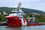 Offshore-Versorgungsschiff „VOS Star“ (IMO 9697131) der Reederei VROON im Hafen von Sassnitz. - 11.05.2018