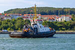 FAIRPLAY 20 im Sassnitzer Hafen. - 14.08.2022 - IMO ist im Bild zu erkennen.