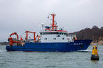 Fischereiforschungsschiff SOLEA (IMO 9314583) an der Sassnitzer Hafeneinfahrt. - 12.03.20232