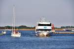 der Hiddenseer beim Einlaufen in den Stralsunder Hafen am 02.07.09