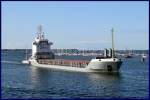Frachtschiff Thule -IMO 9129134 verlsst den Nordhafen von Stralsund.