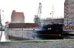 MS  ANTON  ein Schiff aus der Volga-Reihe mit Holz beladen
im Stralsunder Stadthafen am 13.12.09