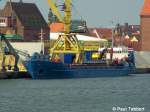 Ein Frachter am 05.03.07 im Stralsunder Nordhafen.