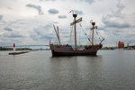 Der Nachbau eines Kraweels LISA VON LÜBECK im Hafen von Stralsund.