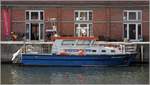 Die 1999 gebaute GRAUBUTT ist ein Fischereiaufsichtsboot des Landes Mecklenburg-Vorpommern. Sie ist 13,20 m lang und 4,20 m breit. Hier liegt sie am 05.05.2019 in ihrem Heimathafen Wismar.