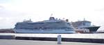 Am 27.09.2019 liegt das 228,3 Meter lange Kreuzfahrtschiff  Viking Star  der Reederei Viking Ocean Cruises in Le Havre am Kai  Joannes Couvert .