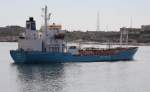 Öl und Chemie Tanker VANNA am 12.05.2014 im Hafen von La Valletta auf Malta.
Das Schiff wurde 1980 gebaut. Es hat 1958 BRZ und fährt unter maltesischer Flagge.